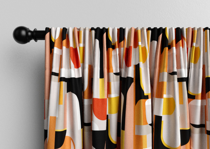 Archways, Orange - Made to Measure Curtains - Image 9